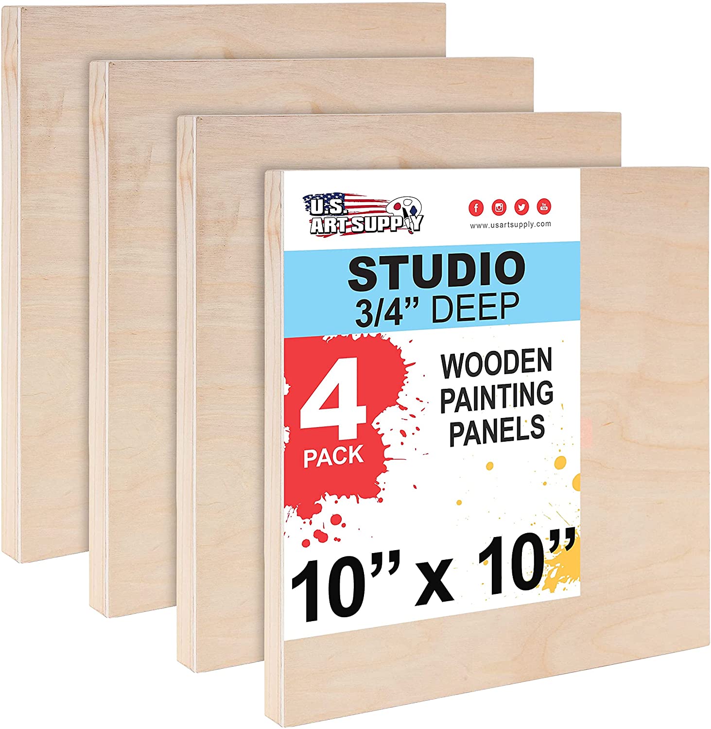 U.S. Art Supply 10 x 10 Birch Wood