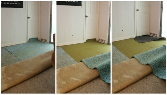 Move Glued Down Outdoor Carpet From Concrete Floor.